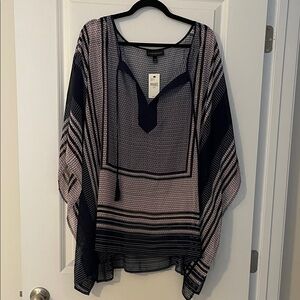 Lane Bryant Navy and White Geometric Tunic